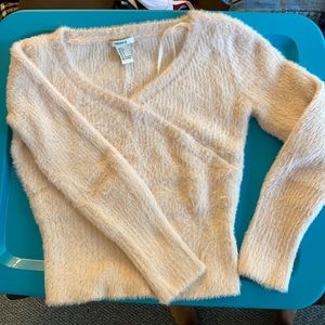 Pink/Cream fuzzy sweater
